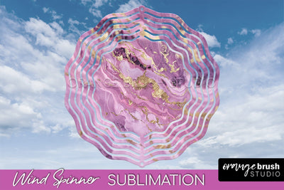 Marble Wind Spinner - Marble Texture Spinner Sublimation Sublimation OrangeBrushStudio 