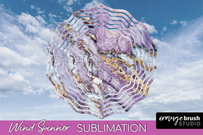 Marble Wind Spinner - Marble Texture Spinner Sublimation Sublimation OrangeBrushStudio 