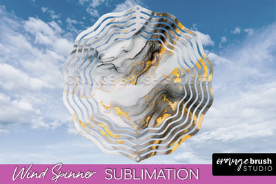 Marble Wind Spinner - Marble Texture Spinner Sublimation Sublimation OrangeBrushStudio 