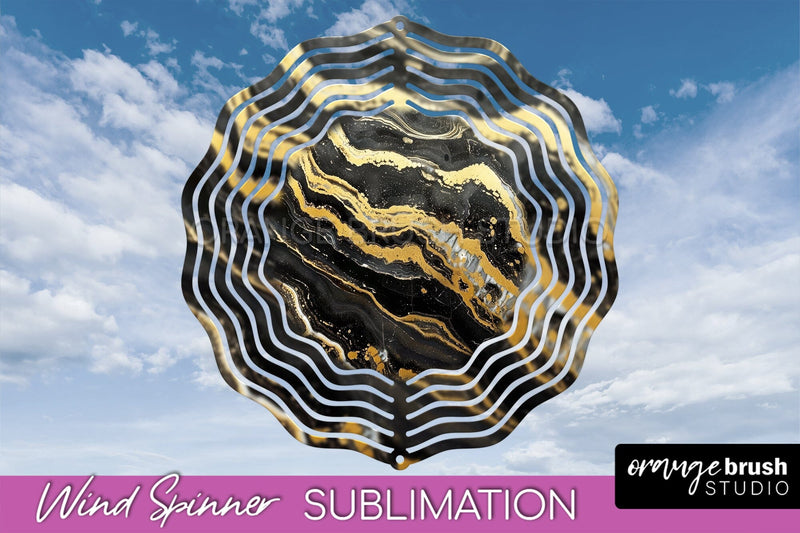 Marble Wind Spinner - Marble Texture Spinner Sublimation Sublimation OrangeBrushStudio 