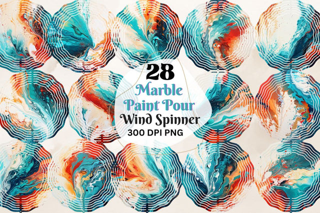 Marble Wind Spinner Paint Pour Sublimation Bundle Sublimation Regulrcrative 