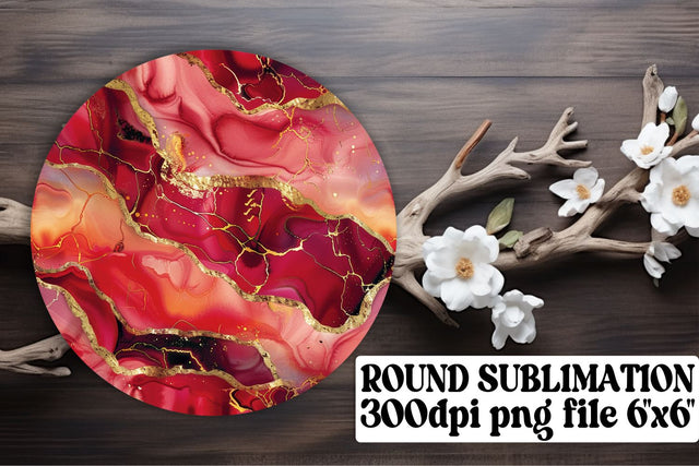 Marble Wonder Sublimation Coasters & Keychain Ensemble - Circle Ornaments Sublimation afrosvg 