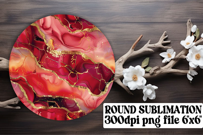 Marble Wonder Sublimation Coasters & Keychain Ensemble - Circle Ornaments Sublimation afrosvg 