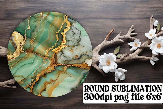 Marble Wonderland Sublimation Circle Ornaments & Keychain Selection Sublimation afrosvg 