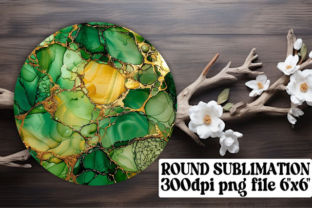 Marble Zen Sublimation Keychain & Car Coaster Bundle - Circle Ornaments Sublimation afrosvg 