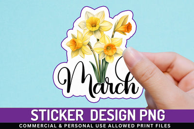March Sticker Design Sublimation Regulrcrative 