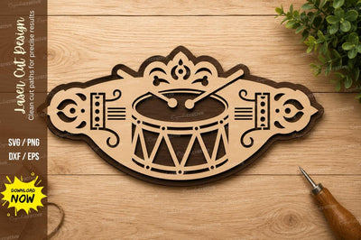 Marching Band Drum Instrument Laser Cut SVG File SVG Regulrcrative 