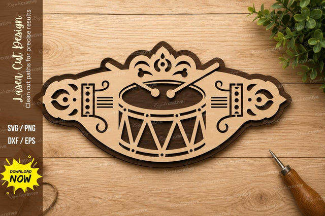 Marching Band Drum Instrument Laser Cut SVG File SVG Regulrcrative 