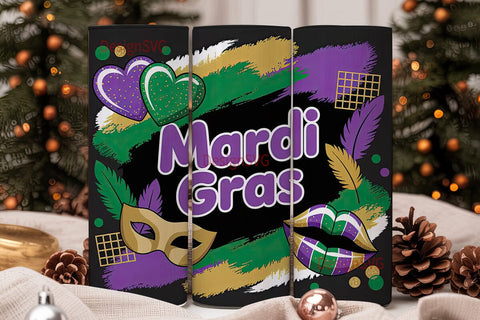 Mardi Gras 20oz Tumbler Wrap Sublimation DesignSVG 