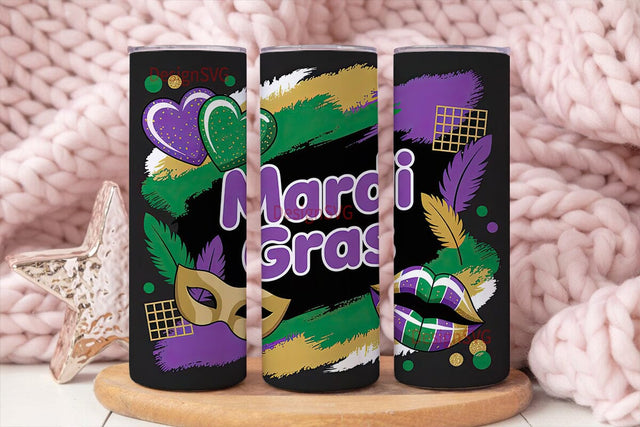 Mardi Gras 20oz Tumbler Wrap Sublimation DesignSVG 