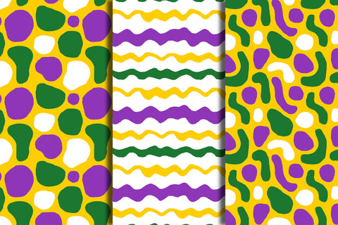 Mardi Gras Abstract Seamless Patterns Papers Backgrounds Digital Pattern Rin Green 