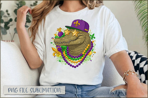 Mardi Gras Alligator PNG Sublimation Shetara Begum 