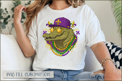 Mardi Gras Alligator PNG Sublimation Shetara Begum 