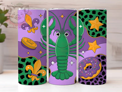 Mardi Gras Animal Print Tumbler, Carnival Animal Print Wrap, Festive Party Cup, 20oz Sublimation Wrap, New Orleans Celebration Tumbler, Colorful Leopard Design Cup, Mardi Gras Wild Theme Wrap Sublimation Lara' s Designs 