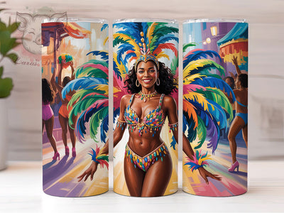 Mardi Gras Black Woman Tumbler, Seamless Pattern, African American, Black Woman, Carnival Theme, Tumbler Wrap, Sublimation Design Sublimation Lara' s Designs 