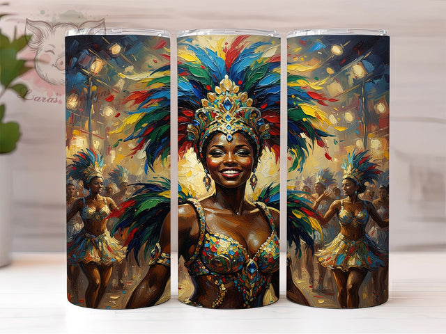 Mardi Gras Black Woman Tumbler, Seamless Pattern, African American, Black Woman, Carnival Theme, Tumbler Wrap, Sublimation Design Sublimation Lara' s Designs 