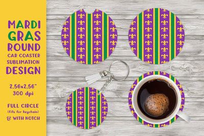 Mardi Gras car coaster sublimation Carnival round coaster Sublimation LaBelezoka 