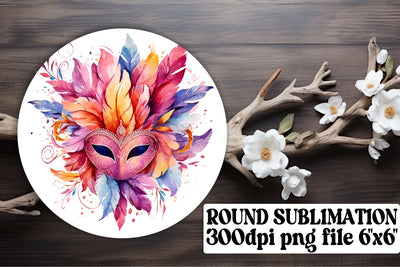 Mardi Gras Car Coasters - Circle Delights Sublimation afrosvg 