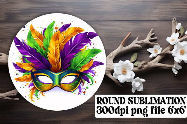 Mardi Gras Car Coasters - Circle Design Collection Sublimation afrosvg 