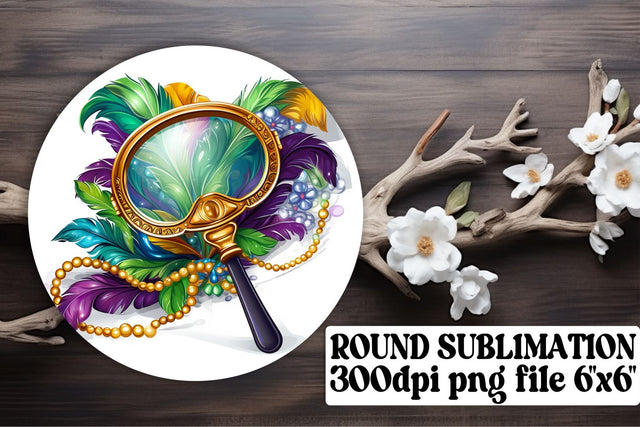 Mardi Gras Car Coasters - Circle Sublimation Designs Sublimation afrosvg 