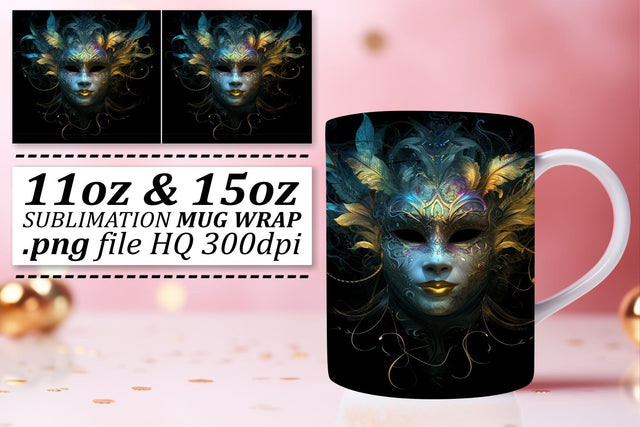 Mardi Gras Celebration: Colorful Holiday Carnival Mask Sublimation afrosvg 