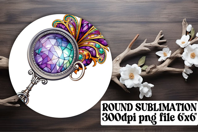 Mardi Gras Circle Sublimation Elements - Festive Set Sublimation afrosvg 