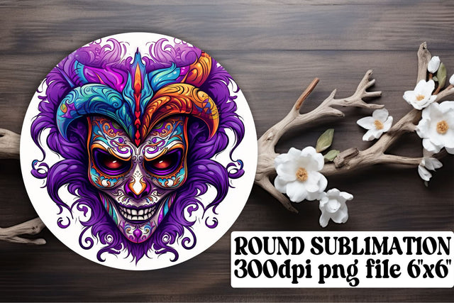 Mardi Gras Circle Sublimation Extravaganza Sublimation afrosvg 