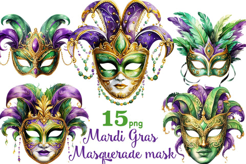 Mardi Gras Clipart | Carnival Mask PNG SVG GlamArtZhanna 