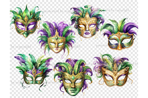 Mardi Gras Clipart | Carnival Mask PNG SVG GlamArtZhanna 