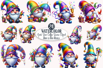 Mardi Gras Coffee Drink Clipart Bundle Sublimation SVGista 