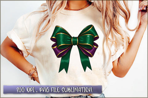 Mardi Gras Coquette Bow PNG Sublimation Shetara Begum 