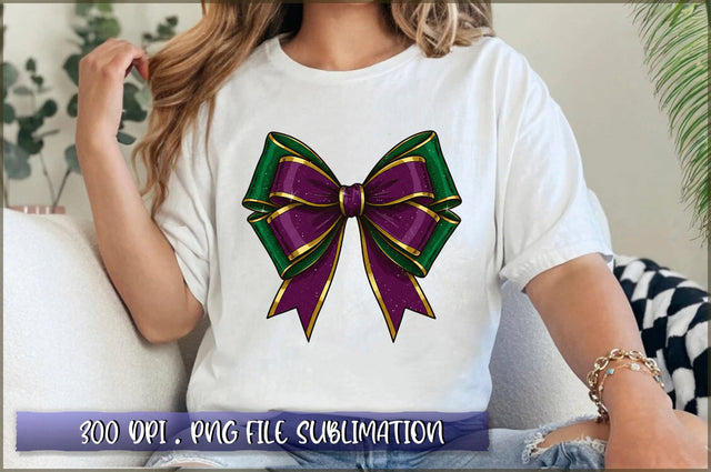 Mardi Gras Coquette Bow PNG Sublimation Shetara Begum 