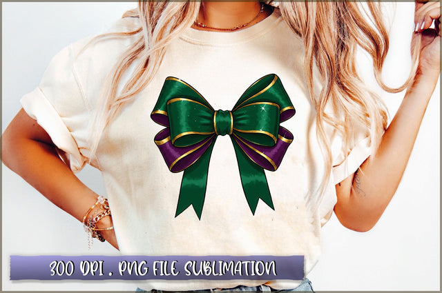 Mardi Gras Coquette Bow PNG Sublimation Shetara Begum 