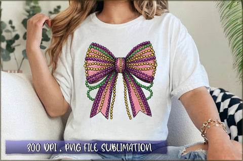 Mardi Gras Coquette Bow PNG Sublimation Shetara Begum 