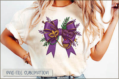 Mardi Gras Coquette Bow PNG Sublimation Shetara Begum 