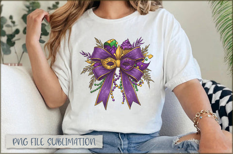 Mardi Gras Coquette Bow PNG Sublimation Shetara Begum 