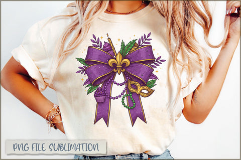 Mardi Gras Coquette Bow PNG Sublimation Shetara Begum 