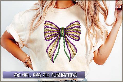 Mardi Gras Coquette Bow PNG Sublimation Shetara Begum 