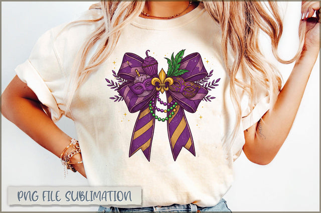 Mardi Gras Coquette Bow PNG Sublimation Shetara Begum 