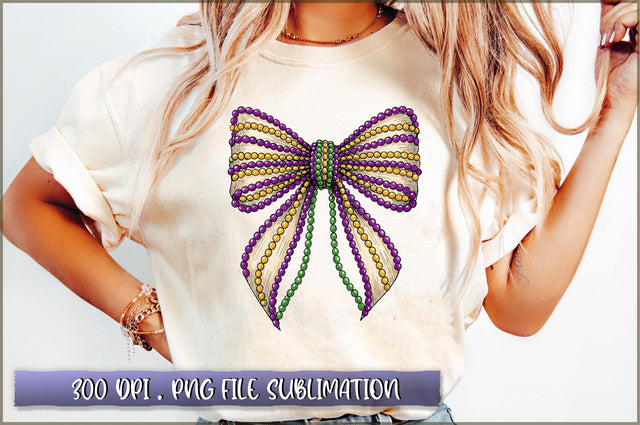 Mardi Gras Coquette Bow PNG Sublimation Shetara Begum 