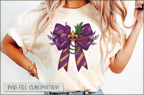 Mardi Gras Coquette Bow PNG Sublimation Shetara Begum 
