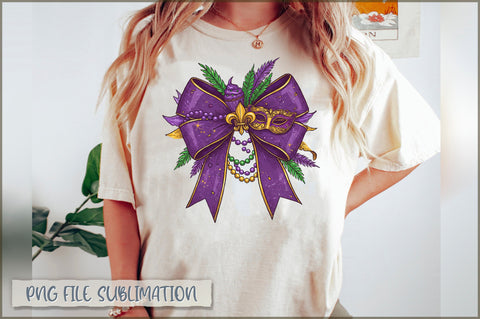 Mardi Gras Coquette Bow PNG Sublimation Shetara Begum 
