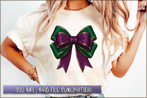 Mardi Gras Coquette Bow PNG Sublimation Shetara Begum 