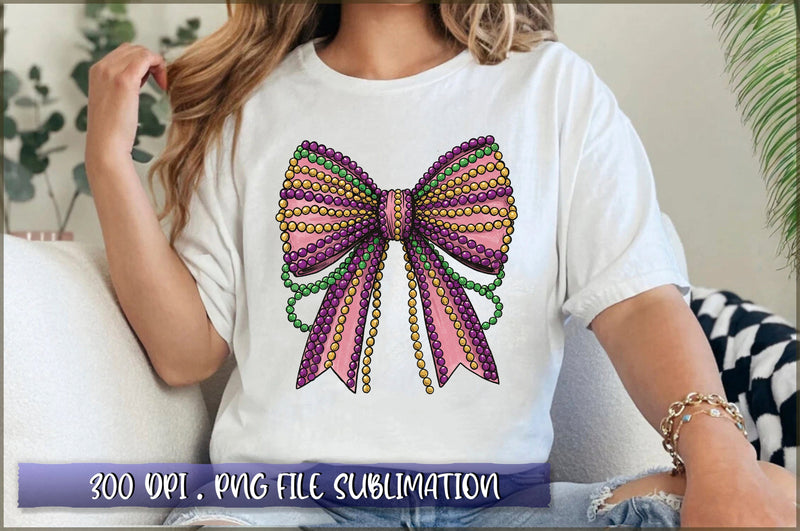 Mardi Gras Coquette Bow PNG Sublimation Shetara Begum 