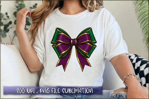 Mardi Gras Coquette Bow PNG Sublimation Shetara Begum 