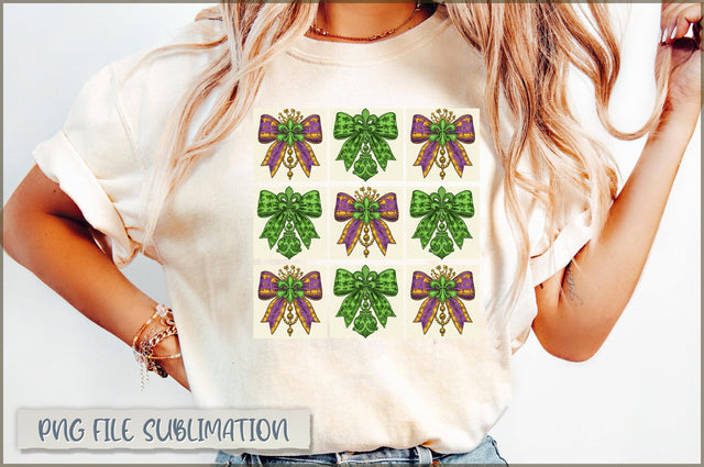 Mardi Gras Coquette Bow PNG Sublimation Shetara Begum 