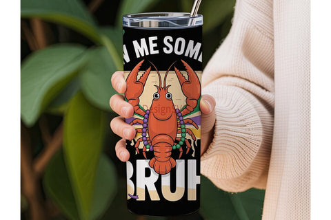Mardi Gras Crawfish 20oz Tumbler Wrap Sublimation DesignSVG 