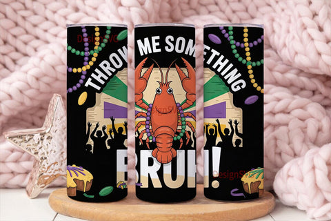 Mardi Gras Crawfish 20oz Tumbler Wrap Sublimation DesignSVG 