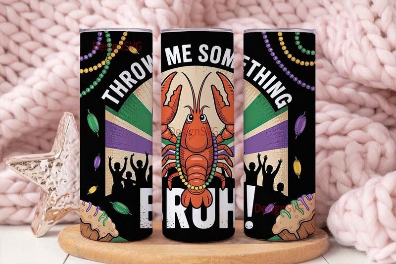 Mardi Gras Crawfish 20oz Tumbler Wrap Sublimation DesignSVG 