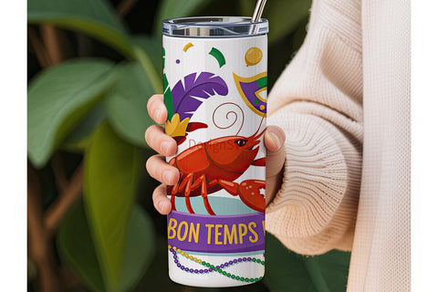 Mardi Gras Crawfish 20oz Tumbler Wrap Sublimation DesignSVG 